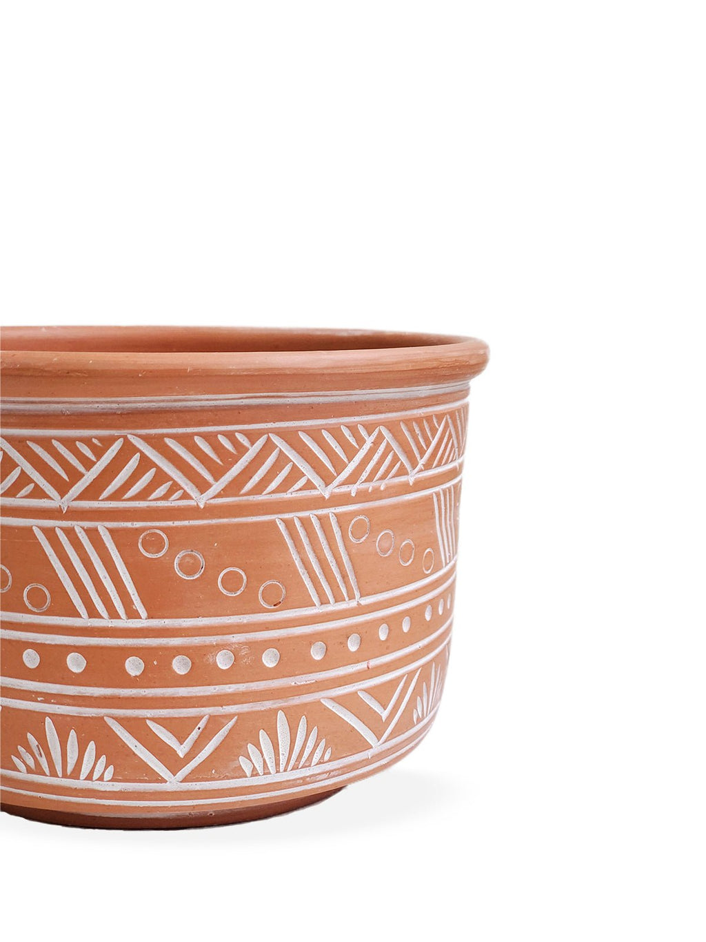Hand Etched Terracotta Pot - Large - Wild Oak & Wire