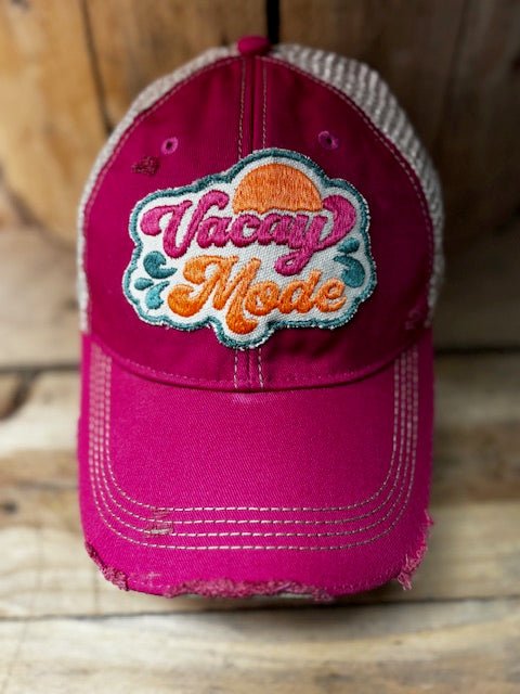 Vacay Mode Distressed Mesh Snapback Baseball Cap - Wild Oak & Wire
