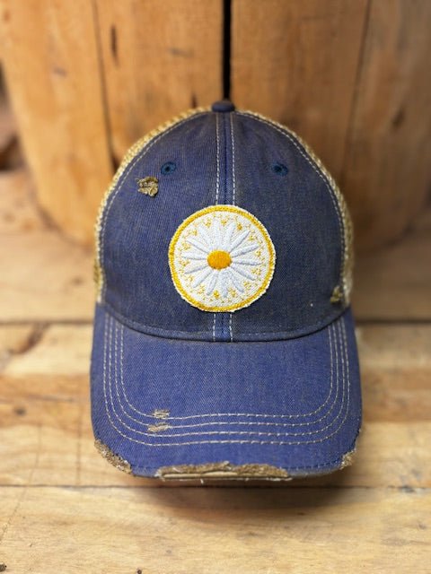 Daisy Distressed Mesh Snapback Baseball Cap - Wild Oak & Wire