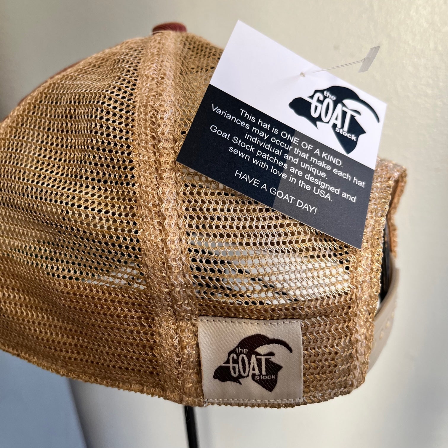 CHERRIES Distressed Tan Mesh Snapback Baseball Cap - Wild Oak & Wire