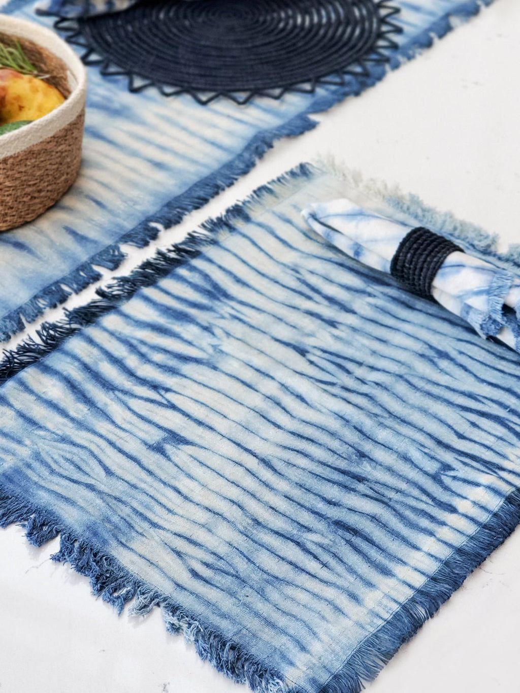Tie Dye Cotton Placemat - Indigo Blue (Set of 4) - Wild Oak & Wire
