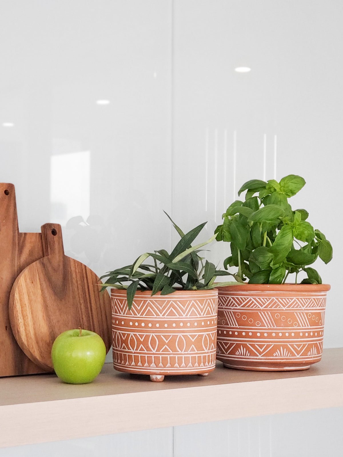 Hand Etched Terracotta Pot - Large - Wild Oak & Wire