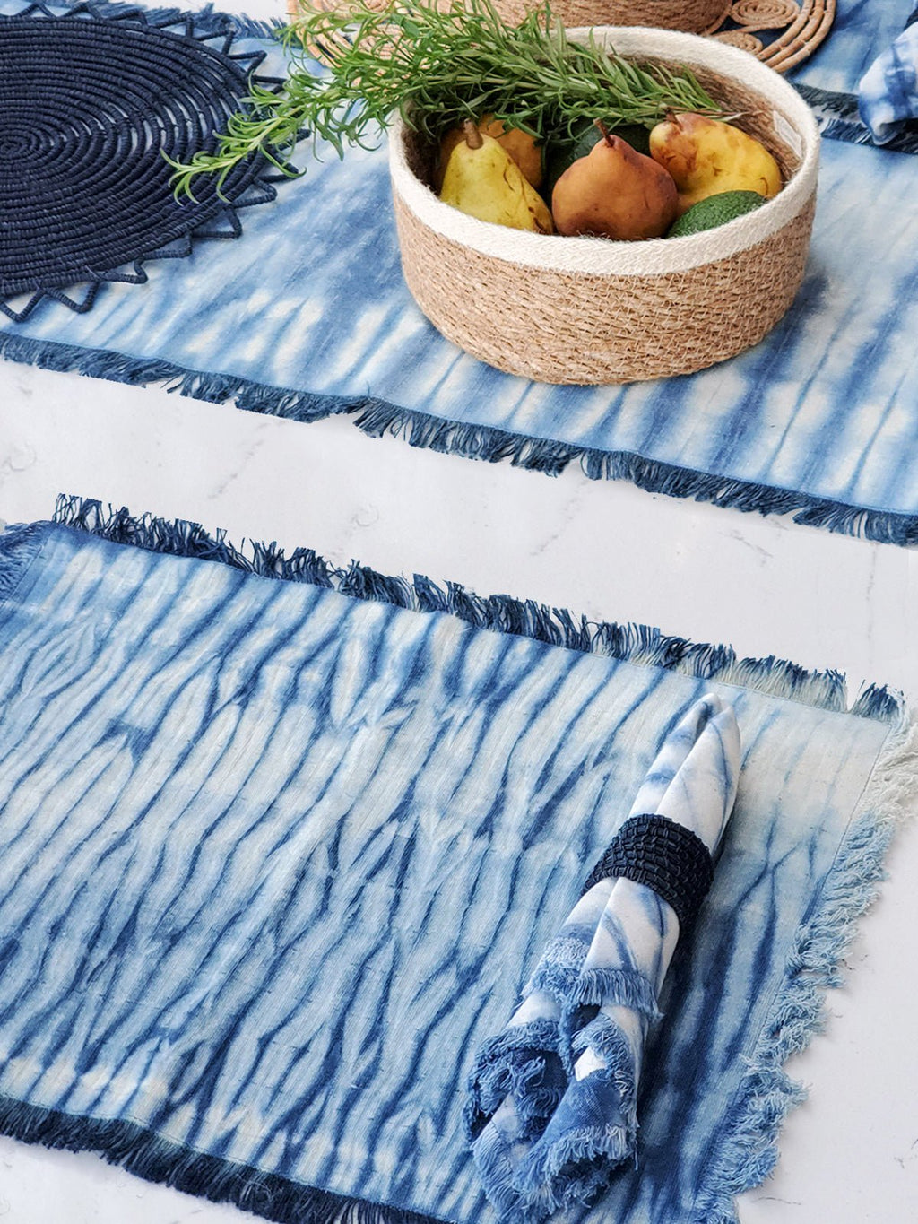 Tie Dye Cotton Placemat - Indigo Blue (Set of 4) - Wild Oak & Wire