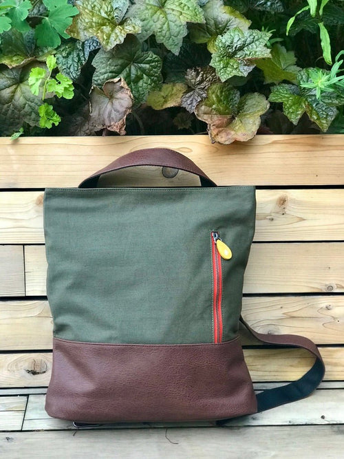 3 - in - 1 tote + backpack + crossbody - the ROCKAWAY - Wild Oak & Wire