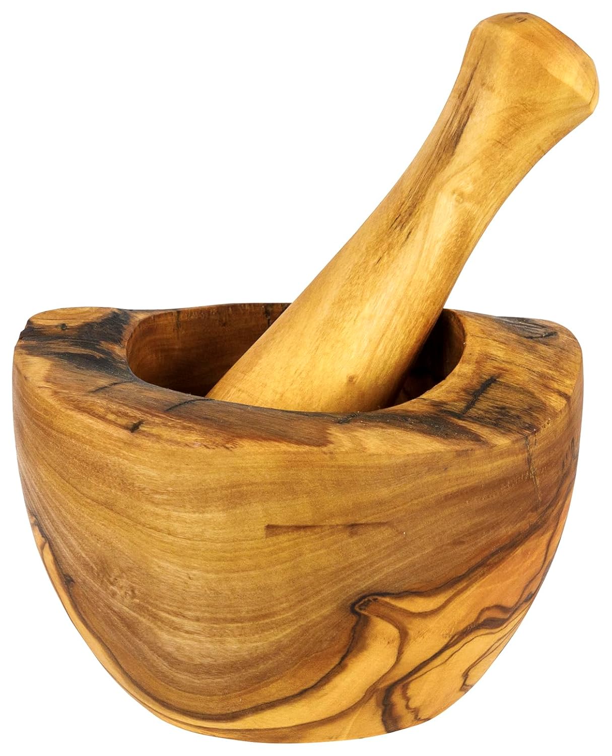 Olive Wood Rustic Mortar and Pestle - Wild Oak & Wire